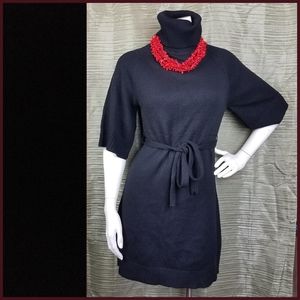 Turtle Neck Sweater Dress Black by Pure Luck szM